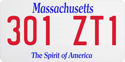 MA license plate 301ZT1