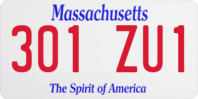 MA license plate 301ZU1