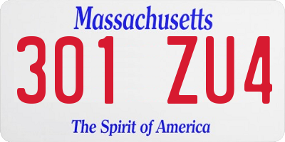 MA license plate 301ZU4