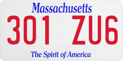 MA license plate 301ZU6