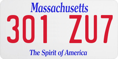 MA license plate 301ZU7