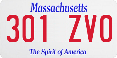 MA license plate 301ZV0