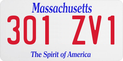 MA license plate 301ZV1