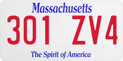 MA license plate 301ZV4