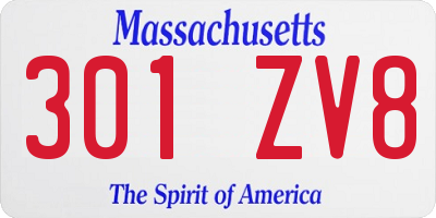 MA license plate 301ZV8