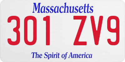 MA license plate 301ZV9
