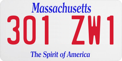 MA license plate 301ZW1