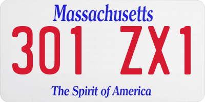 MA license plate 301ZX1