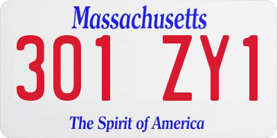 MA license plate 301ZY1