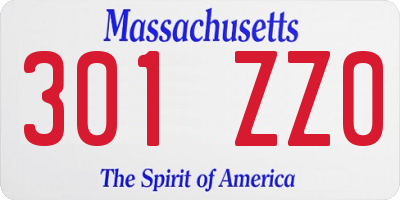 MA license plate 301ZZ0