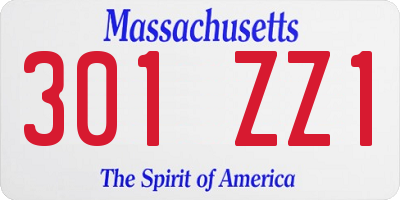 MA license plate 301ZZ1