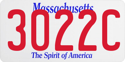 MA license plate 3022C