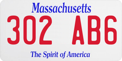 MA license plate 302AB6
