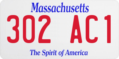 MA license plate 302AC1