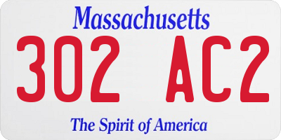 MA license plate 302AC2