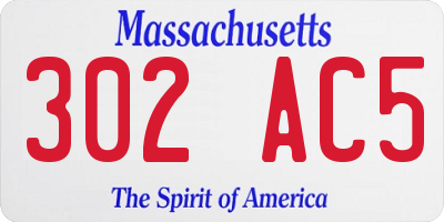MA license plate 302AC5
