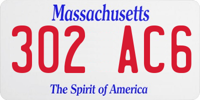 MA license plate 302AC6