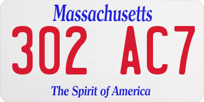 MA license plate 302AC7