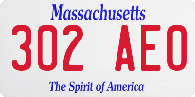 MA license plate 302AE0
