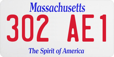 MA license plate 302AE1