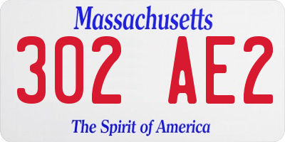 MA license plate 302AE2