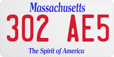 MA license plate 302AE5