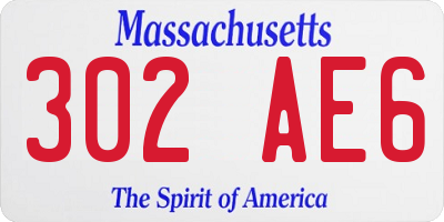 MA license plate 302AE6