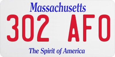 MA license plate 302AF0