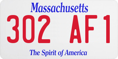 MA license plate 302AF1