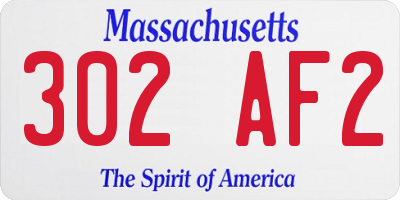 MA license plate 302AF2