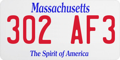 MA license plate 302AF3