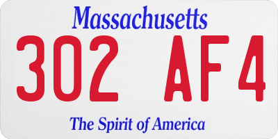 MA license plate 302AF4