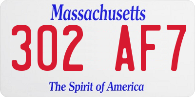 MA license plate 302AF7