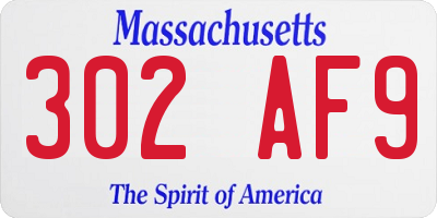 MA license plate 302AF9