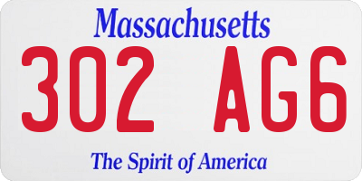 MA license plate 302AG6