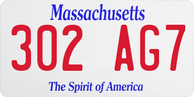 MA license plate 302AG7