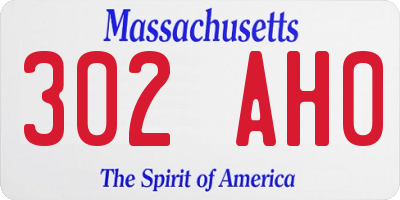 MA license plate 302AH0
