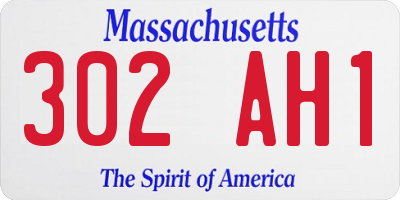 MA license plate 302AH1