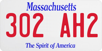 MA license plate 302AH2
