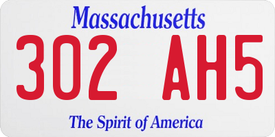 MA license plate 302AH5