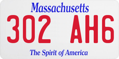 MA license plate 302AH6