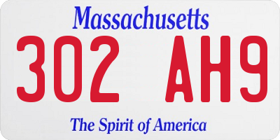 MA license plate 302AH9