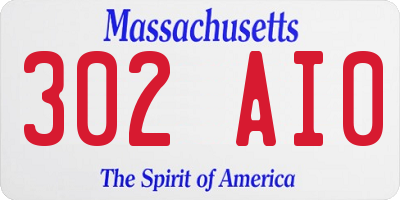 MA license plate 302AI0