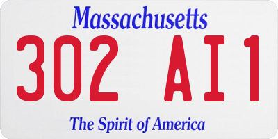 MA license plate 302AI1