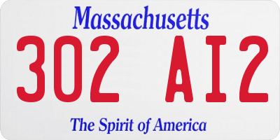 MA license plate 302AI2