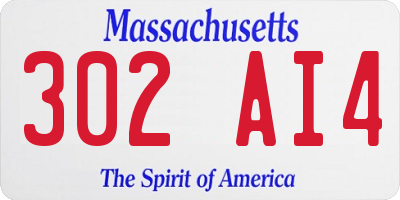 MA license plate 302AI4