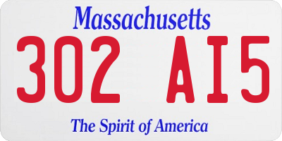 MA license plate 302AI5