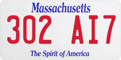 MA license plate 302AI7