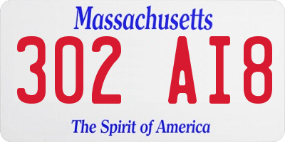 MA license plate 302AI8
