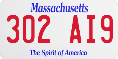 MA license plate 302AI9
